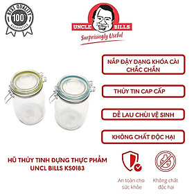 Hũ Thủy Tính Có Khóa Cài Đựng Thực Phẩm Gia Vị 1000ml Uncle Bills KS0183