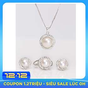 Bộ trang sức Ngọc Trai Thiên Nhiên T4 Bảo Ngọc Jewelry (Freesize)