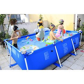 Mua Bể bơi khung kim loại chữ nhật 28272 - Hồ bơi lắp dựng  Bể bơi gia đình  bể bơi cho bé  bể bơi người lớn  hồ bơi ngoài trời 300*200*75 (cm)