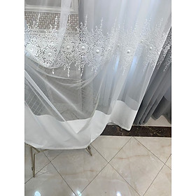 Mua Vải rèm voan thêu có hạt  chân voan pha vải