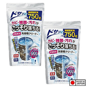 Set 02 Túi bột tẩy rửa, khử khuẩn lồng máy giặt sinh học cực mạnh , không chứa Clo 750gr - Nội địa Nhật Bản
