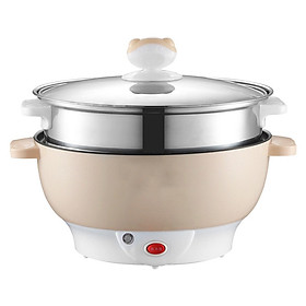 Nồi lẩu điện 2 tầng đáy chống dính có vỉ hấp inox 304 - Nồi lẩu 2 tầng đa năng đáy chống dính (chiên, xào, nấu lẩu, hấp,...)