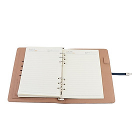 A5 Size Leather Notebook Loose Leaf Memo Diary Notebook with Buckle  Red