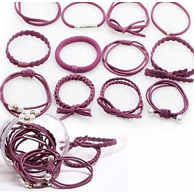 Hộp 12 dây buộc tóc đơn giản Hàn Quốc