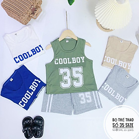 Đồ bộ thể thao sát nách bé trai hình số 10 Shkhoku chất cotton 100 giá rẻ cho bé 20-30kg