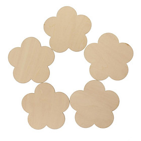 4-8pack Flower Shape MDF Unfinished Wood Pieces Blank Plaque Craft 100mm 5