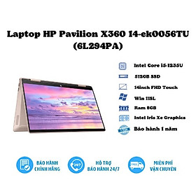 Laptop HP Pavilion X360 14 ek0056TU i5 1235U/8GB/512GB/14"F/Touch/Pen/Win11/( 6L294PA )/Vàng - Hàng Chính hãng