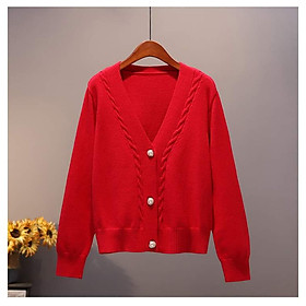 Hình ảnh Áo khoác cardigan len  cổ tim 3 nút