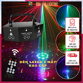 Mua Đèn Laser 9 mắt nháy theo nhạc cao cấp| Đèn Laser Phòng Bay Vũ Trường Karaoke