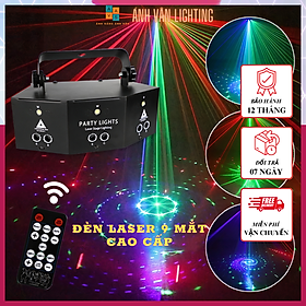 Đèn Laser 9 mắt nháy theo nhạc cao cấp| Đèn Laser Phòng Bay Vũ Trường Karaoke