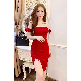 Đầm cúp ngực tay nơ nữ tính 