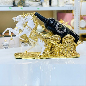 Mua Kệ Để Rượu Vang Song Mã Mạ Vàng Cao Cấp  Kiêm Decor Trang Trí Phong Cách Châu Âu - Hàng Nhập Khẩu