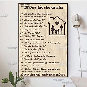 Mua Bảng Gỗ Quy Tắc Gia Đình  Tranh Treo Tường Gia đình  Những Quy Tắc Để Con Có Cuộc Sống Hạnh Phúc