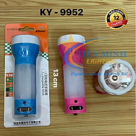 Đèn pin cầm tay KY-9952, tích hợp đèn led 0.5W, dung lượng pin 1500 mAh, bên hông có tuyp led siêu sáng