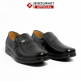 Giày nam trung niên da bò cao cấp nhập khẩu dùng làm quà tặng cho bố SIGOURNEY SIG-14 màu đen