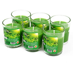 Nến thơm hộp 6 ly votive Eden Candle FTRAMART EDC0016 cháy 12h30, Dinner Candle Nguyên liệu sáp palm tinh luyện, cháy không khói, An toàn cho sức khỏe, Trang trí tiệc và làm Thơm phòng