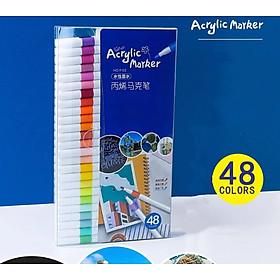 Bút Màu Acrylic Marker 12/24/36/48/ Màu Cao Cấp Bút Sơn Acrylic Chống Nước Vẽ Trên Mọi Chất Liệu Bề Mặt