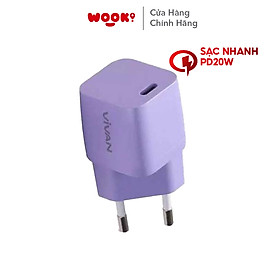 Mua Cốc sạc VIVAN Power Nano 20 Sạc nhanh 20W chuẩn 3A Type-C Hàng Chính Hãng
