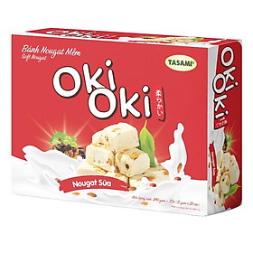 Bánh Nougat - Kẹo Hạnh Phúc Oki Oki Vị Sữa Ngọt Nhẹ Tự Nhiên Mềm Dẻo Thơm Ngon (240g/Hộp)