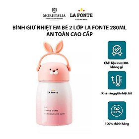 Mua Bình giữ nhiệt em bé La Fonte màu hồng 2 Lớp 280ml an toàn cao cấp 006651-Pin