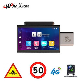 Camera hành trình ô tô, xe hơi nhãn hiệu Whexune F8 tích hợp 4G, Wifi, màn hình cảm ứng 3 inch - Hàng Nhập Khẩu