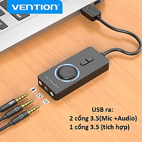 Card âm thanh usb âm thanh tích hợp chuyển cổng Usb sang các cổng 3.5mm