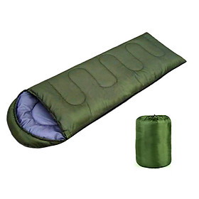 Túi ngủ cắm trại Trọng lượng nhẹ, ấm áp kiểu phong bì-Màu Quân đội xanh