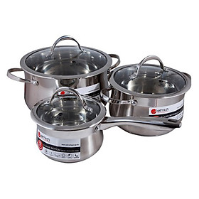 Mua Bộ 2 Nồi Và 1 Quánh Elmich Inox 304 Ibiza EL0124 (16cm - 20cm - 24cm)
