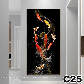 Mua Tranh treo tường canvas 1 bức phong cách hiện đại Bắc Âu 21  tranh cửu ngư quần hội trang trí phòng khách  phòng ngủ