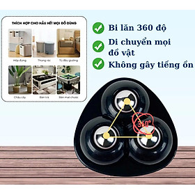 COMBO 4 Bánh Xe Mini Bi Thép Gắn Tủ Kệ Nội Thất Dán Đáy Thùng Rác Hộp Để Đồ Keo Siêu Dính Di Chuyển Đồ Đạc Êm Ái Mượt Mà - THÙNG RÁC
