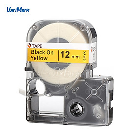 VariMark Self-Adhesive Label Tape Self-Laminating Labels Replacement Label Maker Black on Yellow 0.94 Inch(24mm)x27.9