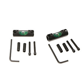 2 Pieces Metal Bubble Spirit Level Rail  for 25.4mm/1'' Ring Mount Holder