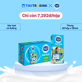 Thùng 48 Hộp Sữa Tươi Tiệt Trùng Dutch Lady Cô Gái Hà Lan Có Đường (48X180ml)