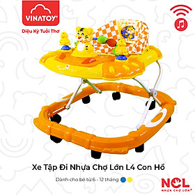 Xe Tập Đi Trẻ Em Nhựa Chợ Lớn L4 Con Hổ (Có nhạc) - Dành Cho Bé Từ 6 - 12 Tháng - M1637B-XTĐ