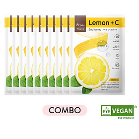 Combo 10 mặt nạ ARIUL 7 DAYS Chanh Vàng + Vitamin C - Giúp giảm thâm mụn & dưỡng sáng da Ariul