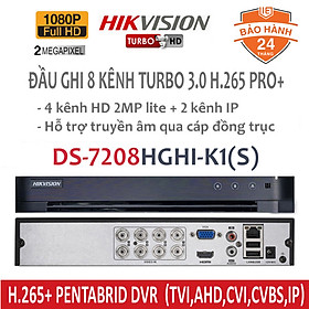 Đầu ghi camera 8 kênh turbo 1080P H.265 Hikvision DS-7208HGHI-K1(S) hàng chính hãng