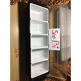 Mua khay topping  đựng thạch 5 ngăn nhựa chuyên dụng cụ  pha chế trà sữa bartender