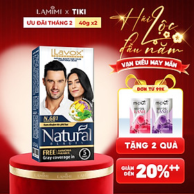 Kem Nhuộm Phủ Bạc Tóc Natural Siêu Dưỡng Lavox 40gx2