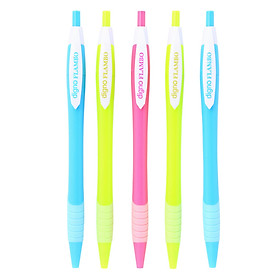 Vỉ 5 Cây Viết Bi Gel Bấm Digno Flambo - Mực Xanh