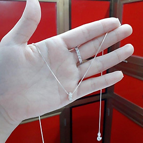 Dây chuyền bạc liền mặt đính đá  YN JEWELRY