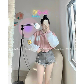 Áo khoác bomber dáng lửng có size, áo khoác croptop chữ W thêu 2 lớp unisex, Áo khoác gió nữ 2 lớp Form Lửng thời trang , cá tính , Áo Khoác Bomber Form Lửng Phối Tay Phối Màu Sang Chảnh Mẫu Áo Khoát Mới Nhất