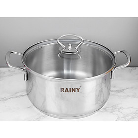 Mua Nồi inox nắp kiếng 3 đáy Rainy - Hàng Chính Hãng