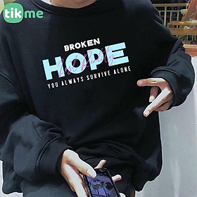 Áo sweater unisex broken hope phong cách size XS-2XL