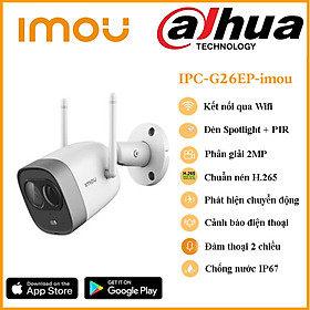 Camera imou Bullet IPC-G26EP 2.0 Megapixel, hỗ trợ hồng ngoại thông minh báo động, đàm thoại - Hàng chính hãng