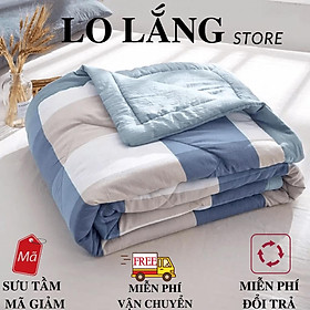 Chăn mền cotton chần bông dùng 2 mặt đắp thoáng mát 1.6x2m cao cấp