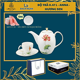 Mua Bộ Ấm Trà Cao 0.47L Anna Hương Sen - Gốm sứ cao cấp Minh Long I
