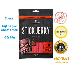 Snack cho chó, Thịt bò que cho chó Bowwow, Snack cho chó mèo - Thịt bò que stick jerky
