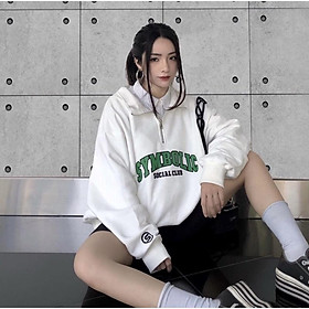 Áo sweater nỉ SYMBOL unisex Homies cổ trụ có khoá zip