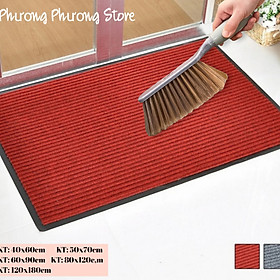 Mua Thảm chùi chân đế chống trượt dạng sọc Stripmate Màu Xám đen / Xám đỏ - Nhiều Size ( Tặng Chổi Phất Bụi )