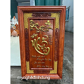 Mua Tranh chữ nhẫn bằng gỗ hương đá  48x80x4cm
